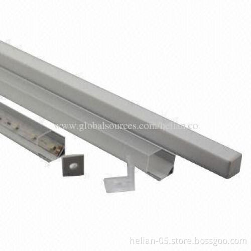Corner aluminum LED profile, used for furniture lighting